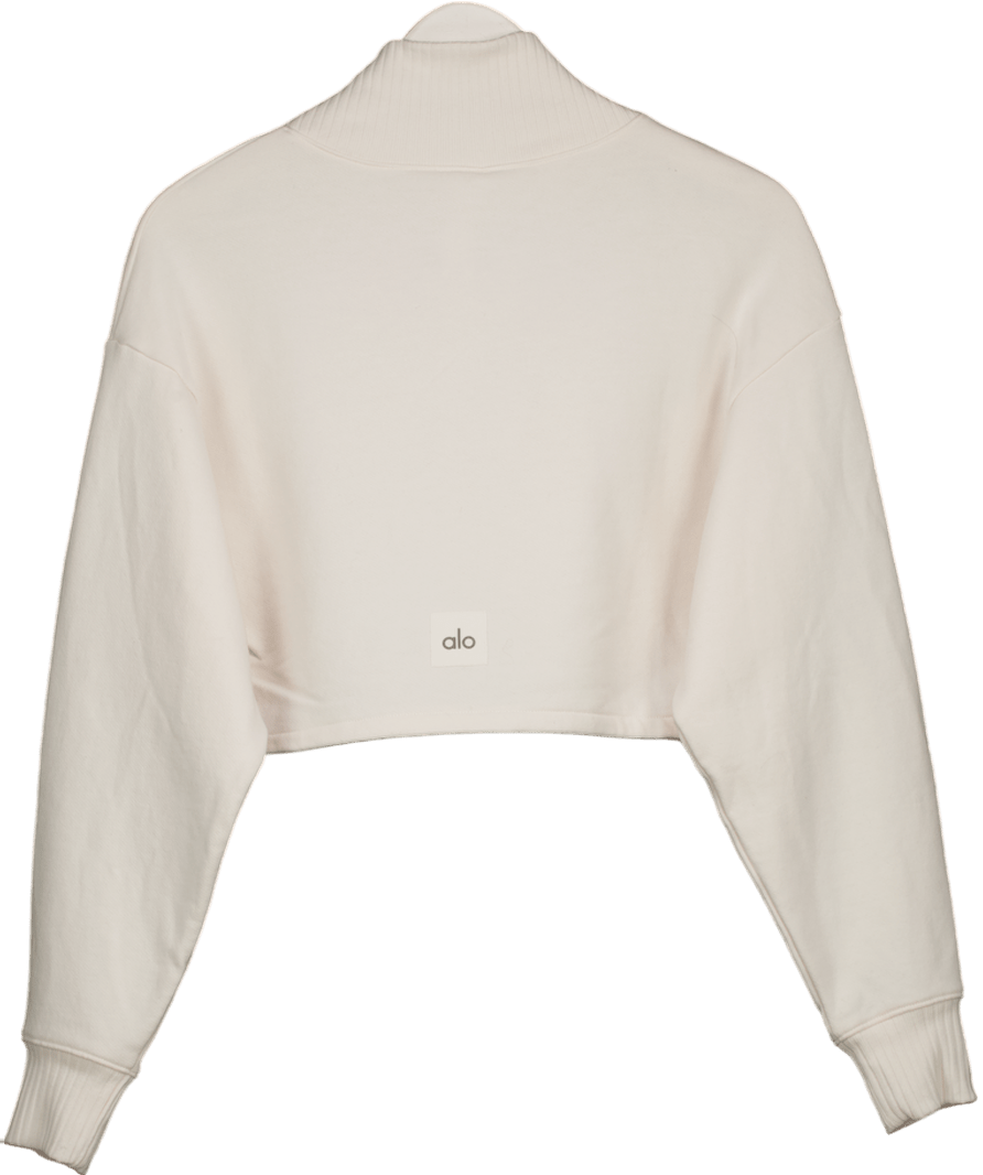 alo yoga Cream Cropped Serenity Top UK S - Reliked