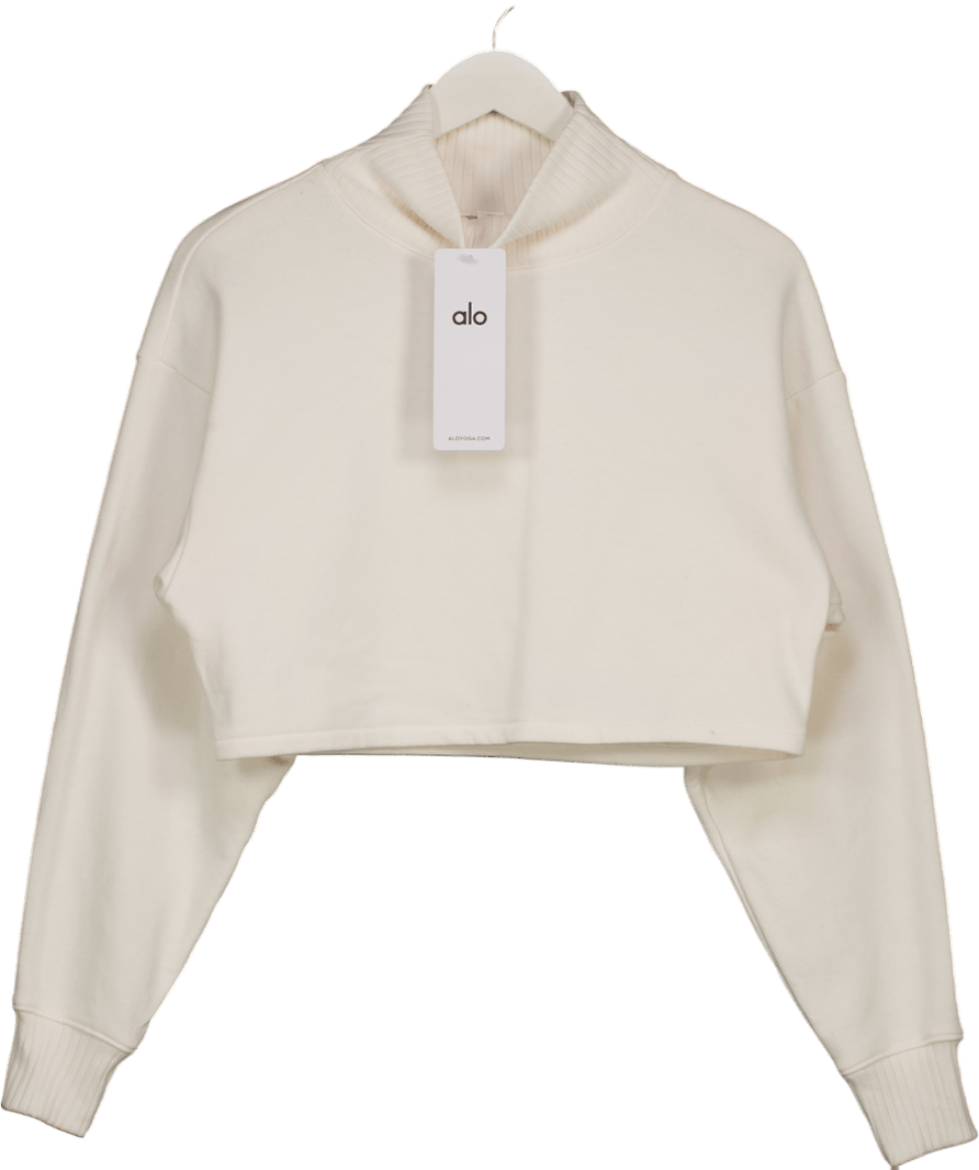 alo yoga Cream Cropped Serenity Top UK S - Reliked