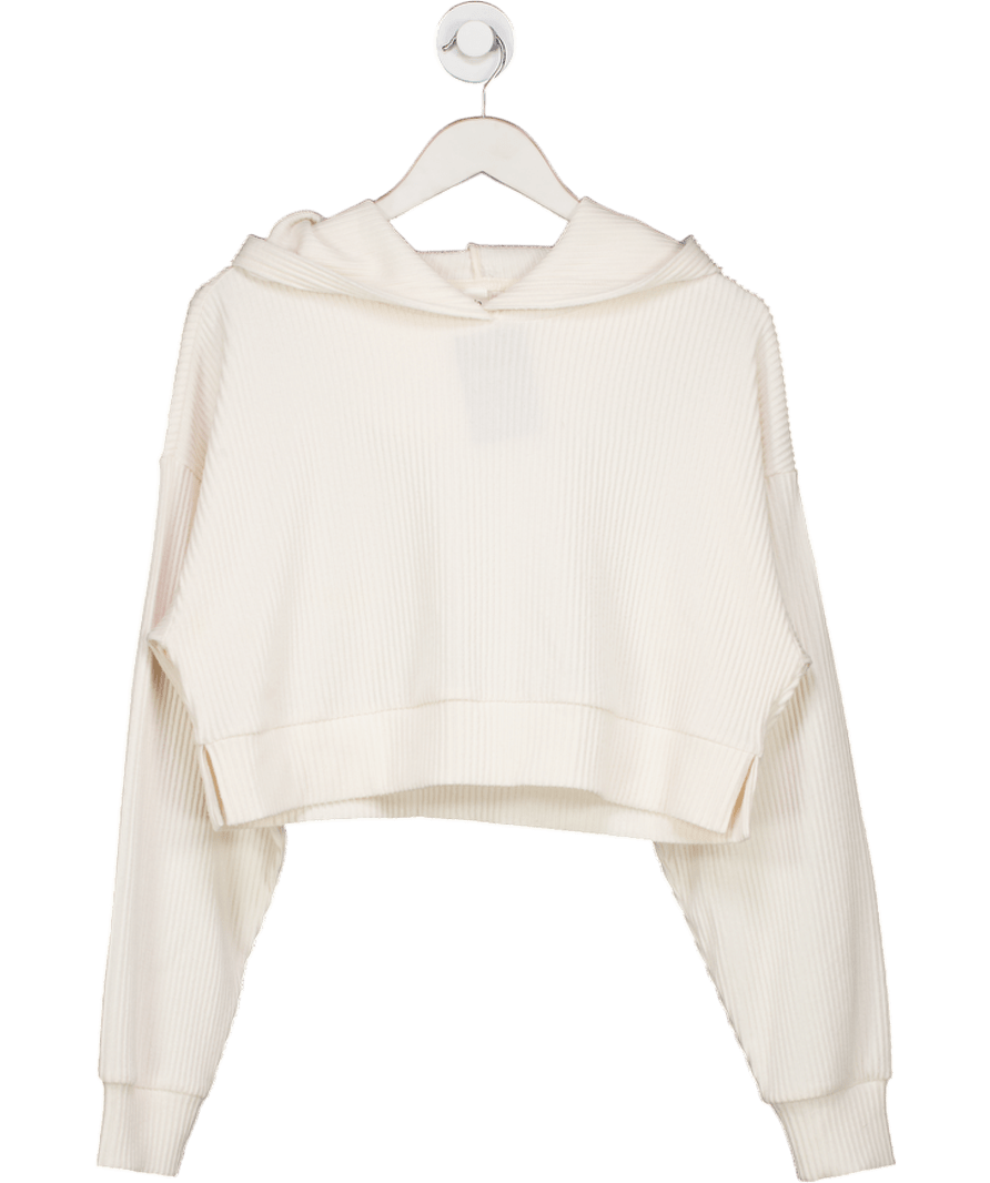 alo yoga Cream Ribbed Muse Hoodie UK S - Reliked