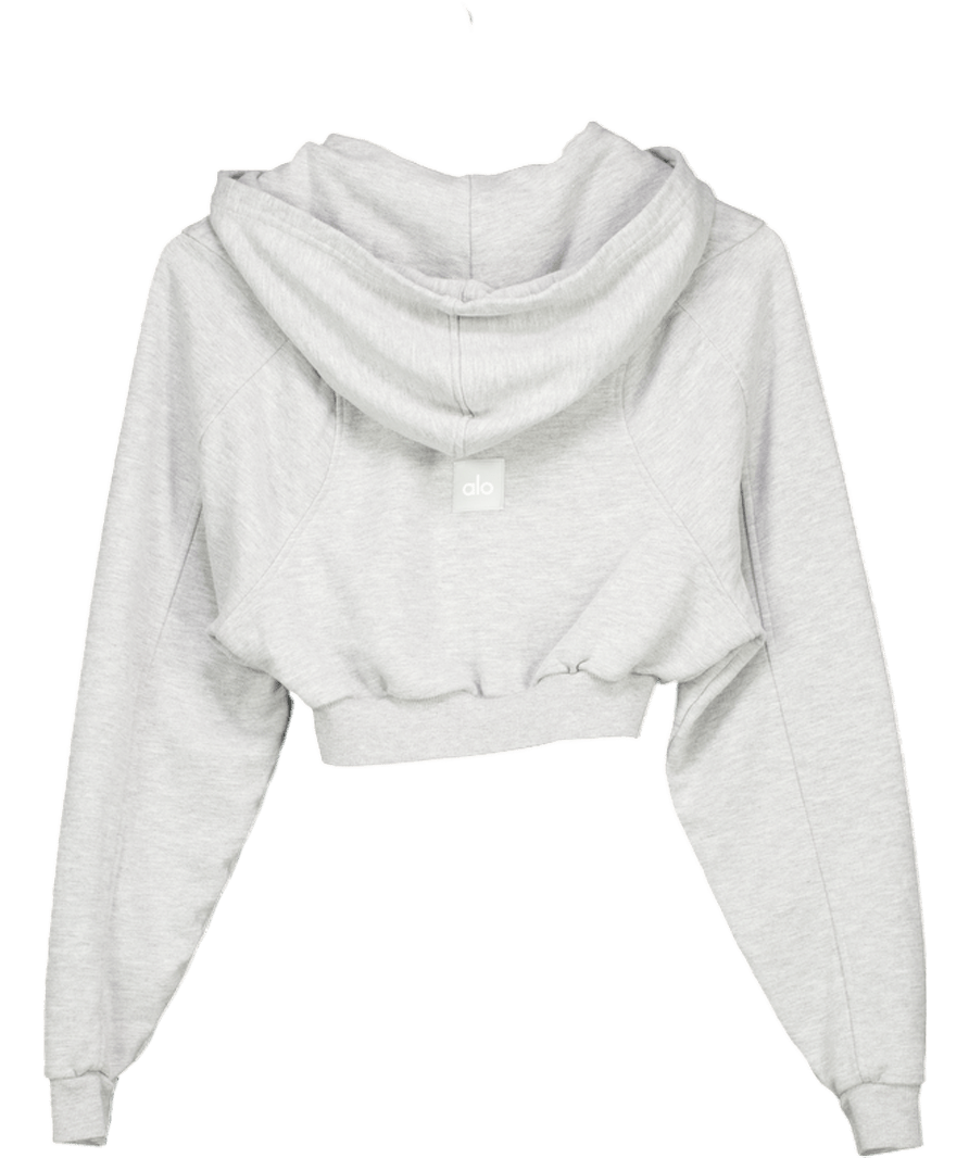 alo yoga Grey Escape Zip Up Hoodie UK XS - Reliked