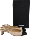 alohas Beige / Black 45mm Lindy Pumps UK 6 EU 39 👠 - Reliked