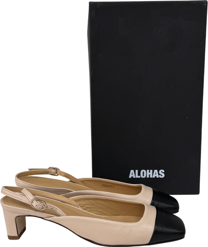 alohas Beige / Black 45mm Lindy Pumps UK 6 EU 39 👠 - Reliked
