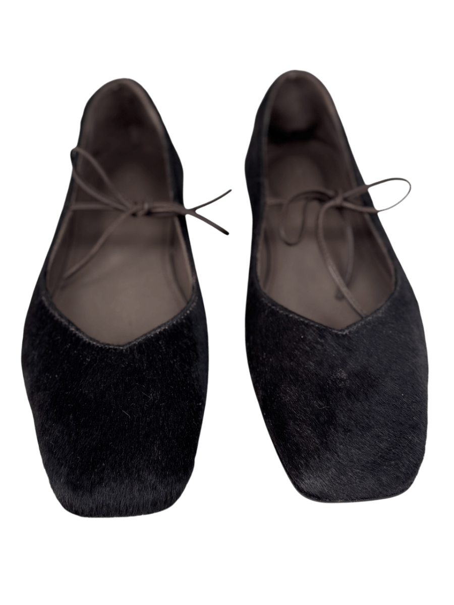 alohas Chocolate Brown Ponyskin Ballet Flats UK 5 EU 38 👠 - Reliked