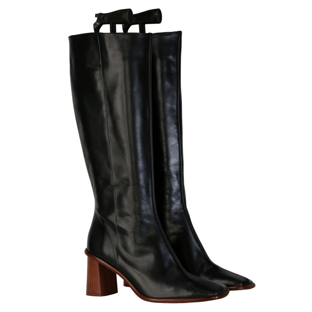 alohas East Black Leather Boots UK 8 EU 41 👠 - Reliked