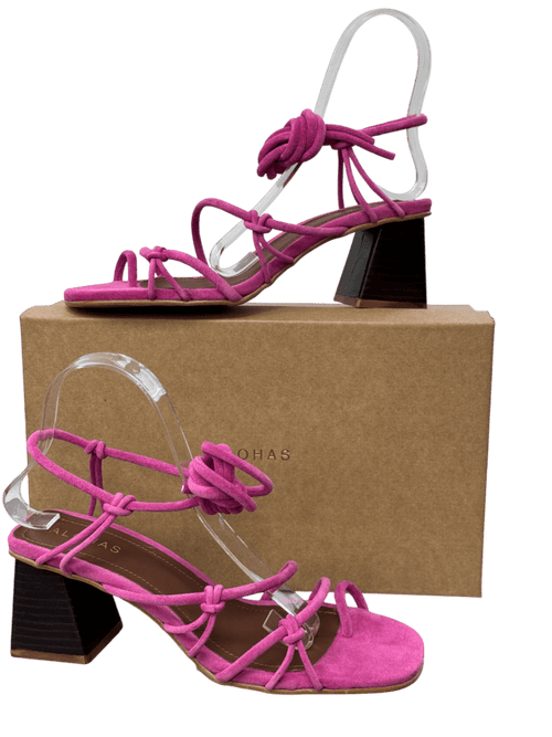 alohas Pink Suede Strappy Block Heel Sandal UK 6 EU 39 👠 - Reliked
