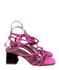 alohas Pink Suede Strappy Block Heel Sandal UK 6 EU 39 👠 - Reliked
