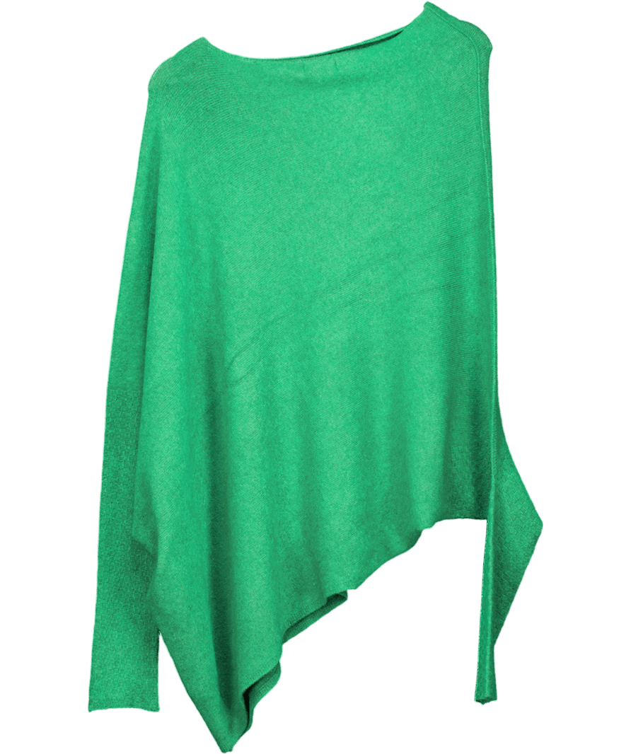 Alpini Knitwear Green Super Soft Fine Knit Asymmetric Jumper One Size - Reliked