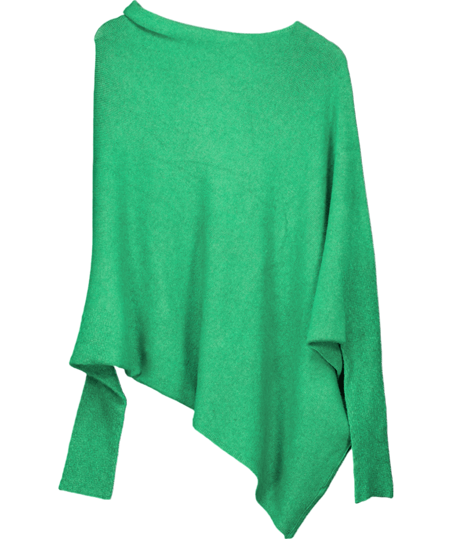 Alpini Knitwear Green Super Soft Fine Knit Asymmetric Jumper One Size - Reliked