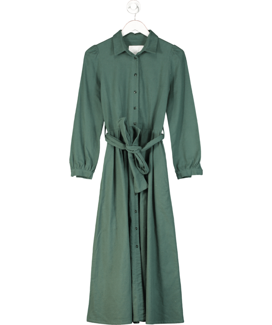 Alterme Green Long Sleeve Belted Maxi Dress UK XS/S - Reliked