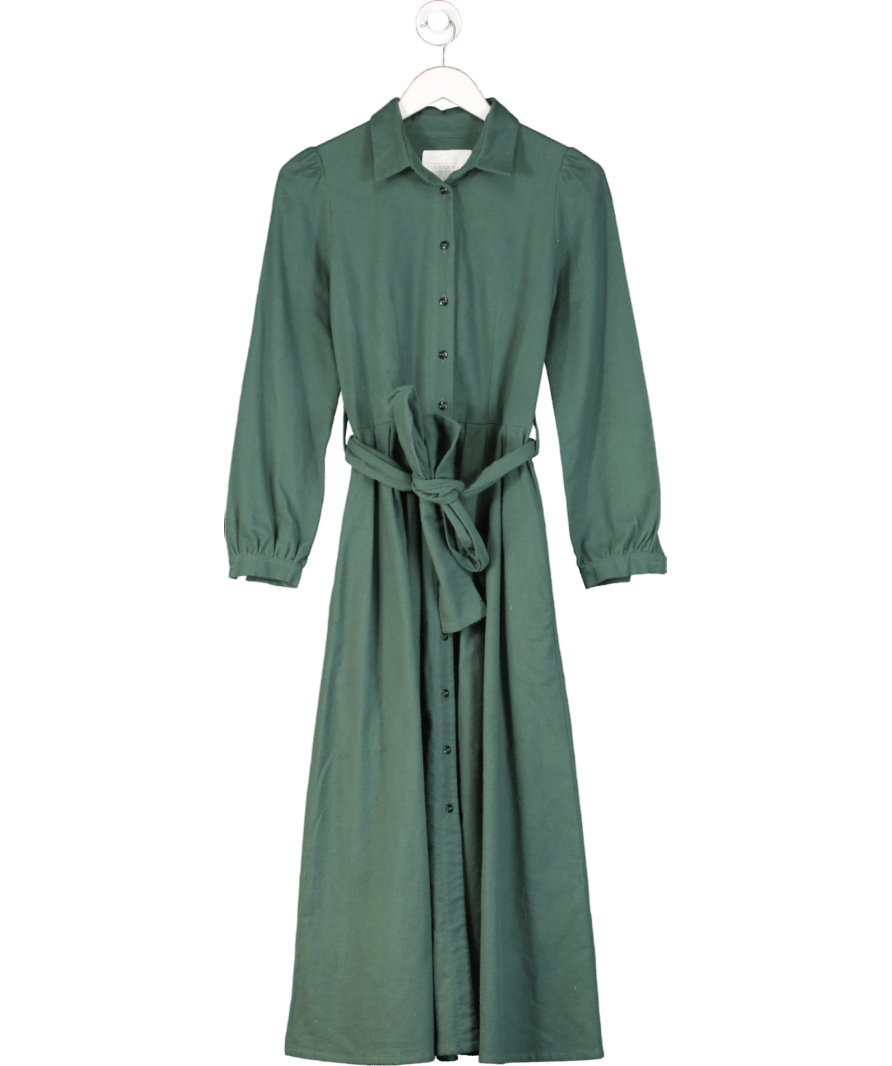 Alterme Green Long Sleeve Belted Maxi Dress UK XS/S - Reliked