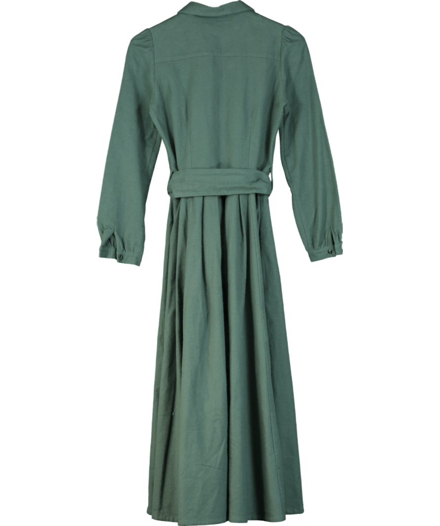 Alterme Green Long Sleeve Belted Maxi Dress UK XS/S - Reliked