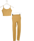 AmadaWear Beige Ulca Top And Leggings Set UK S - Reliked