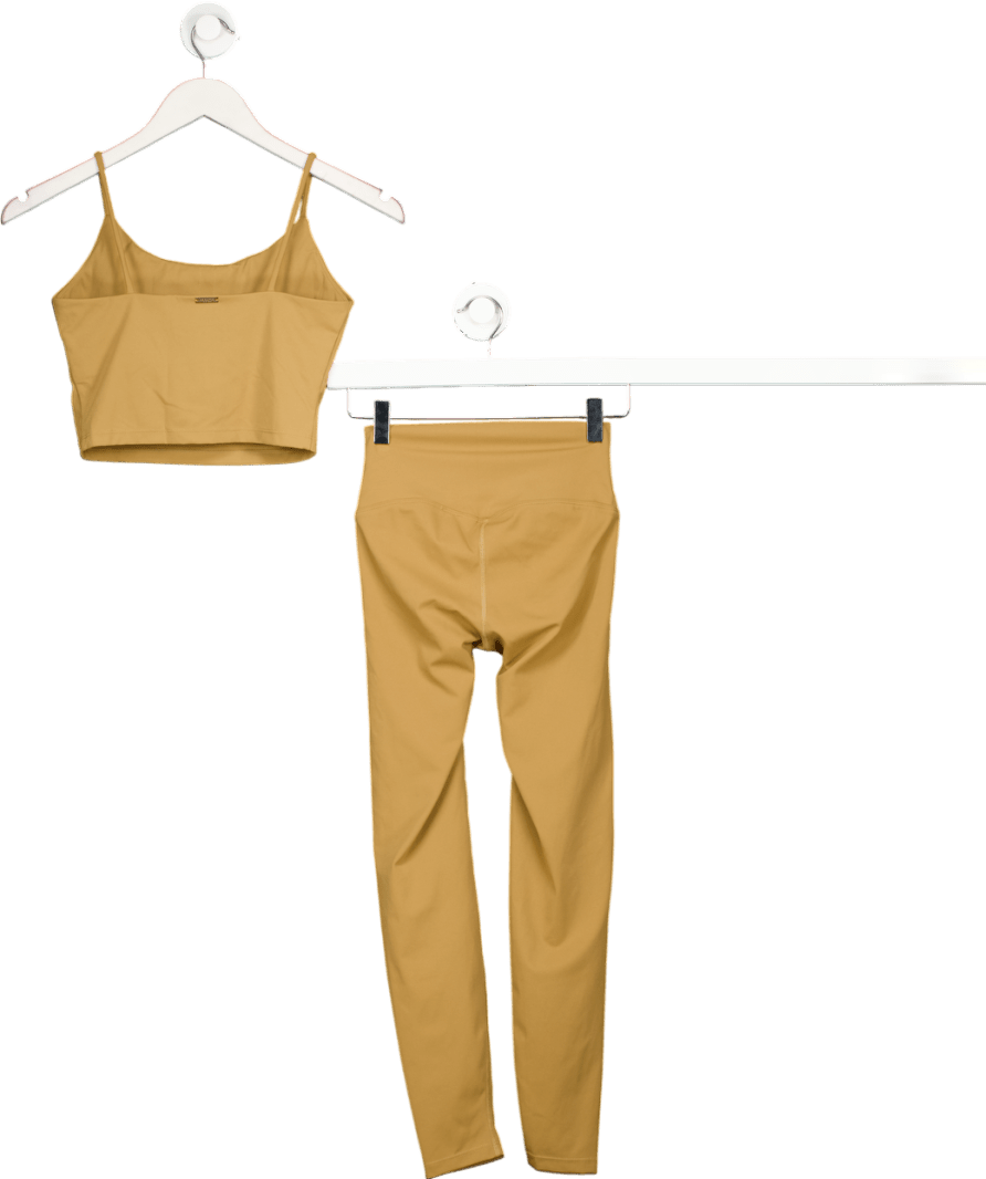 AmadaWear Beige Ulca Top And Leggings Set UK S - Reliked