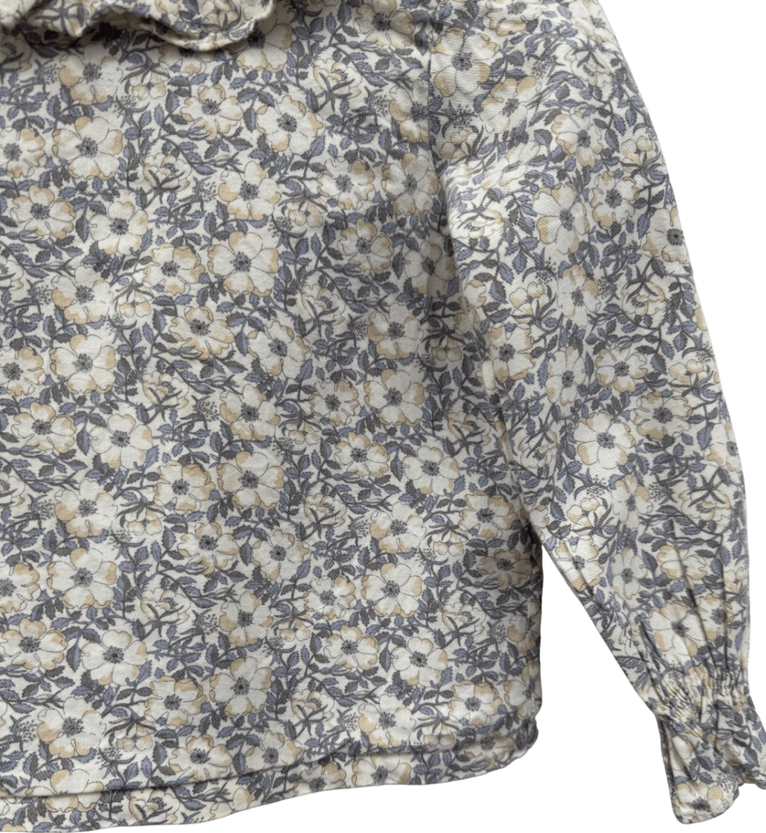 AMAIA KIDS Grey Floral Ruffle Collar Blouse 3 Years - Reliked