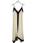 AMAZON Cream & Black Contrast Tim Hankerchief Hem Midi Dress UK S - Reliked