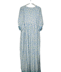 Amazon White / Blue Print Tiered Midi Dress UK M - Reliked