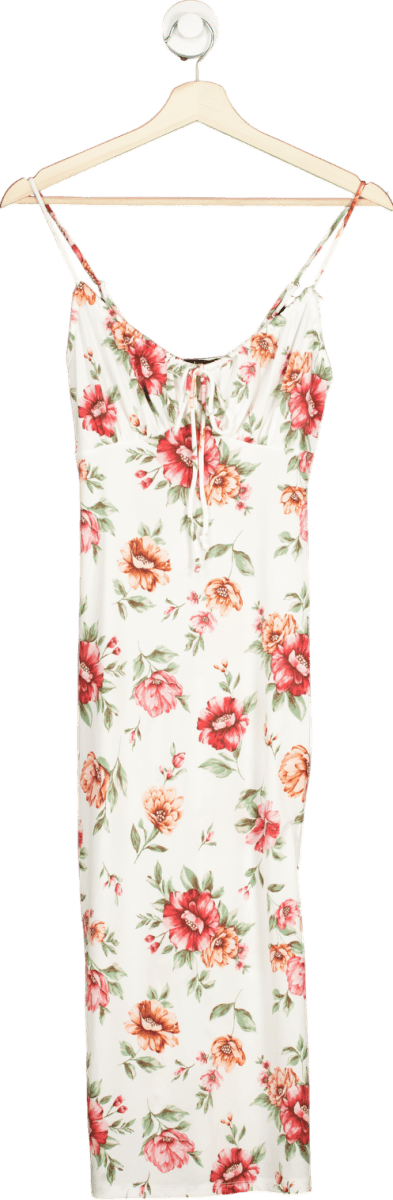 Ambiance Floral White Maxi Dress UK S - Reliked