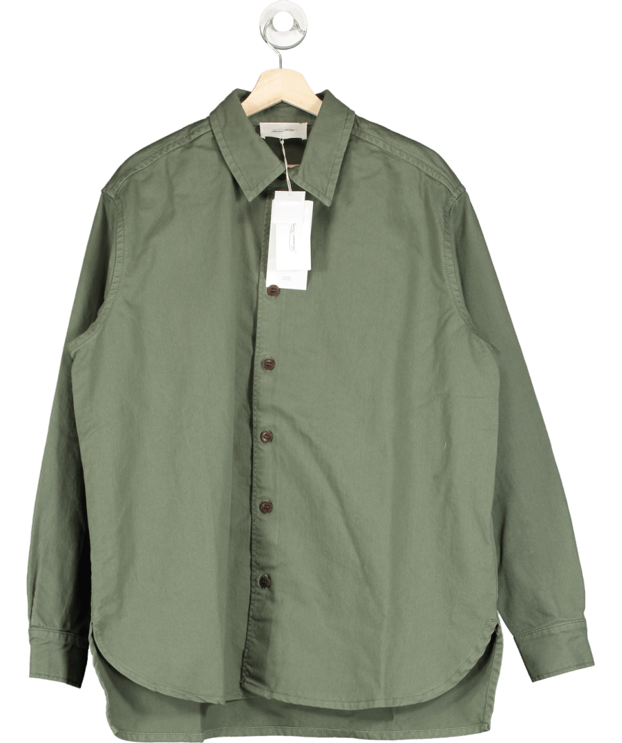 American Vintage Green Long Sleeve Cotton Shirt UK M/L - Reliked