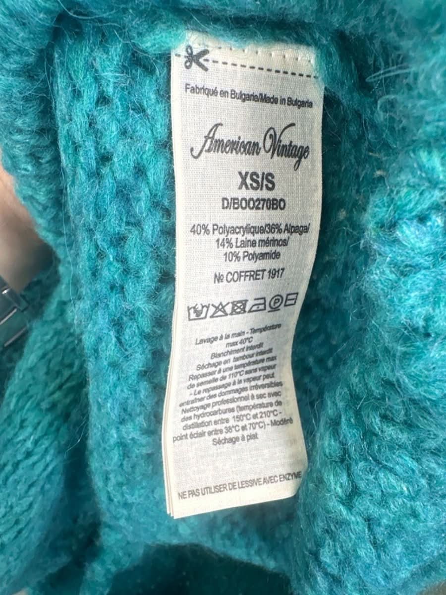 American Vintage Green Tropical Mélange Sweater XS - Reliked