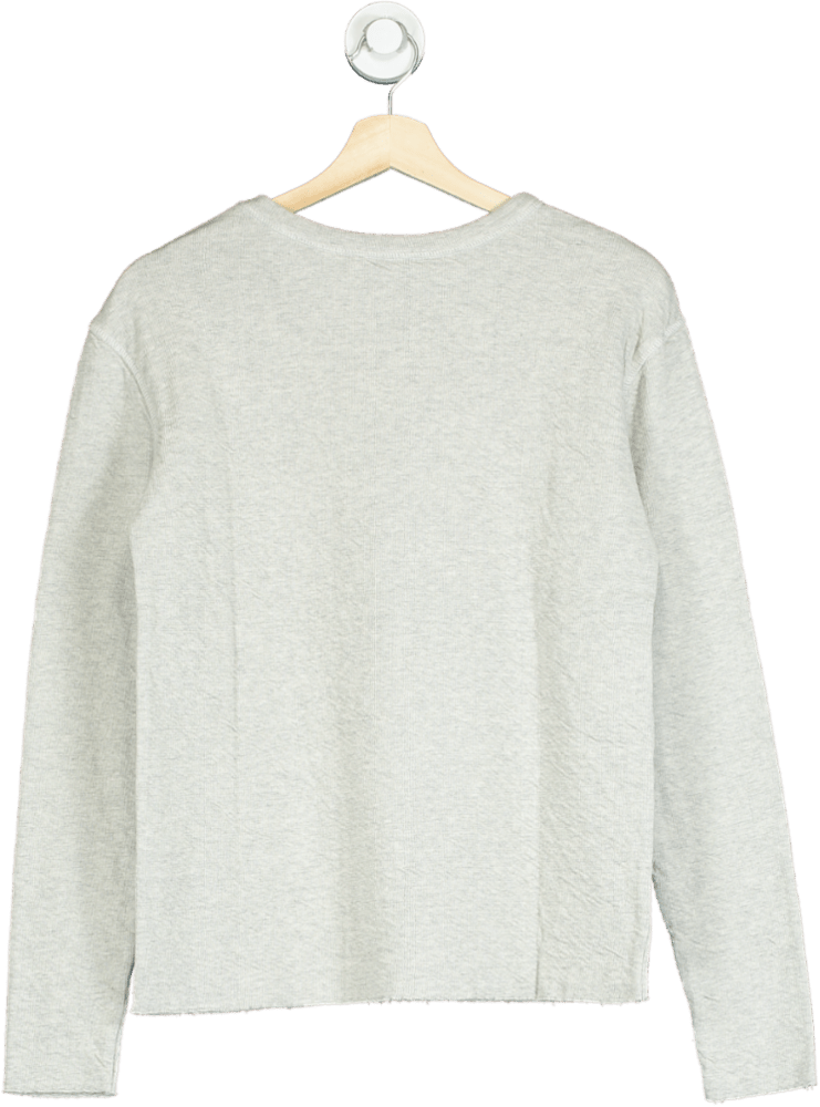 American Vintage Grey Crew Neck Long Sleeve T-shirt UK S - Reliked