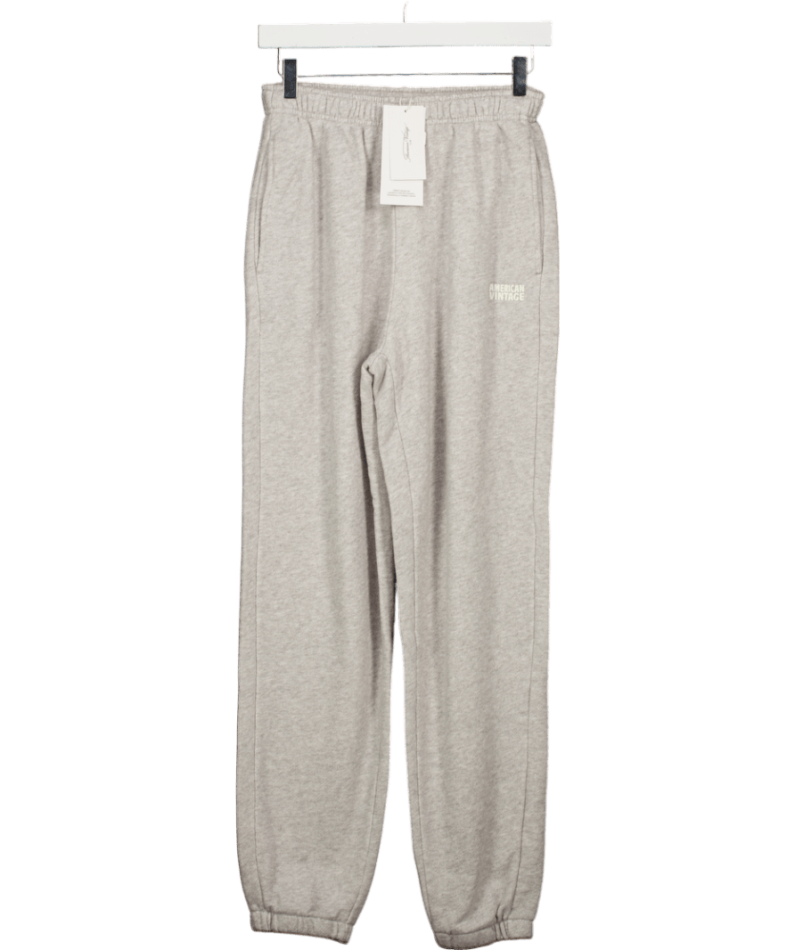 American Vintage Grey Marl Logo Joggers Kodytown UK M - Reliked