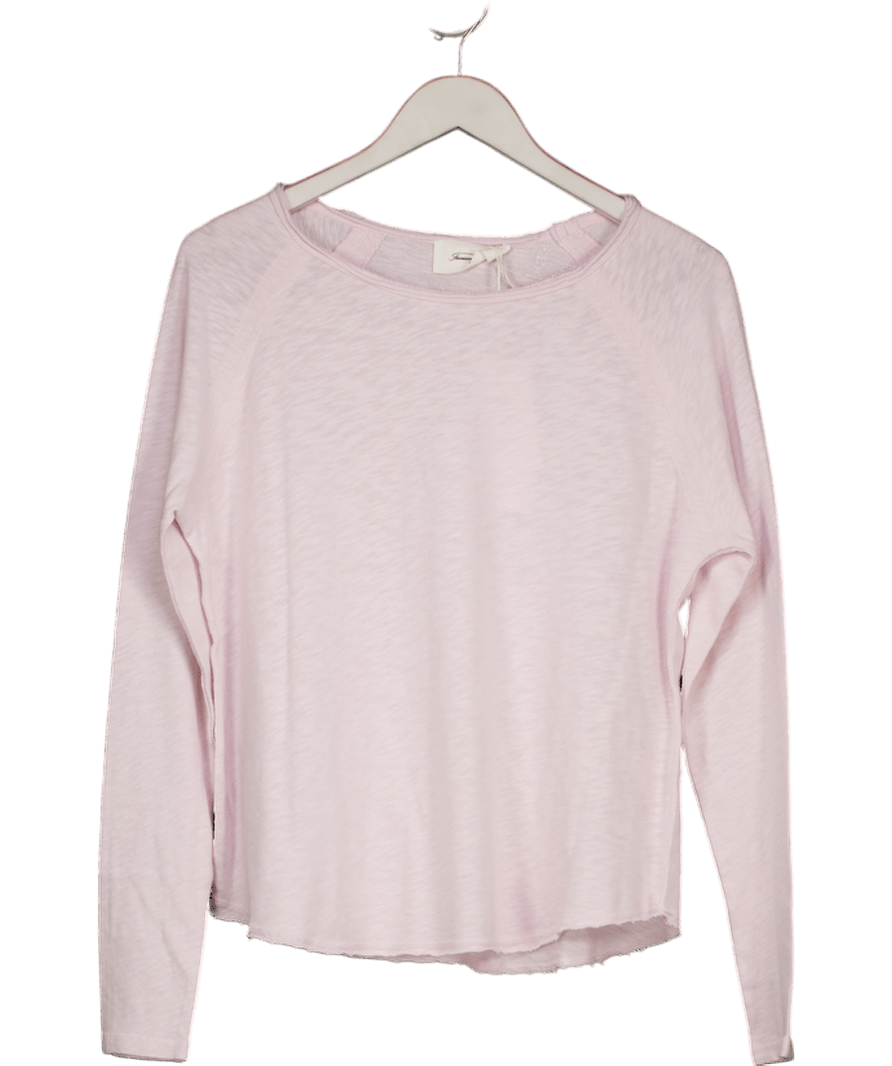 American Vintage Marshmallow Pink Iconic Sonoma Thick Cotton Long Sleeve T-shirt UK M - Reliked