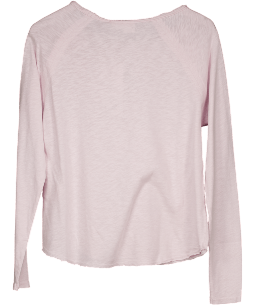 American Vintage Marshmallow Pink Iconic Sonoma Thick Cotton Long Sleeve T-shirt UK M - Reliked
