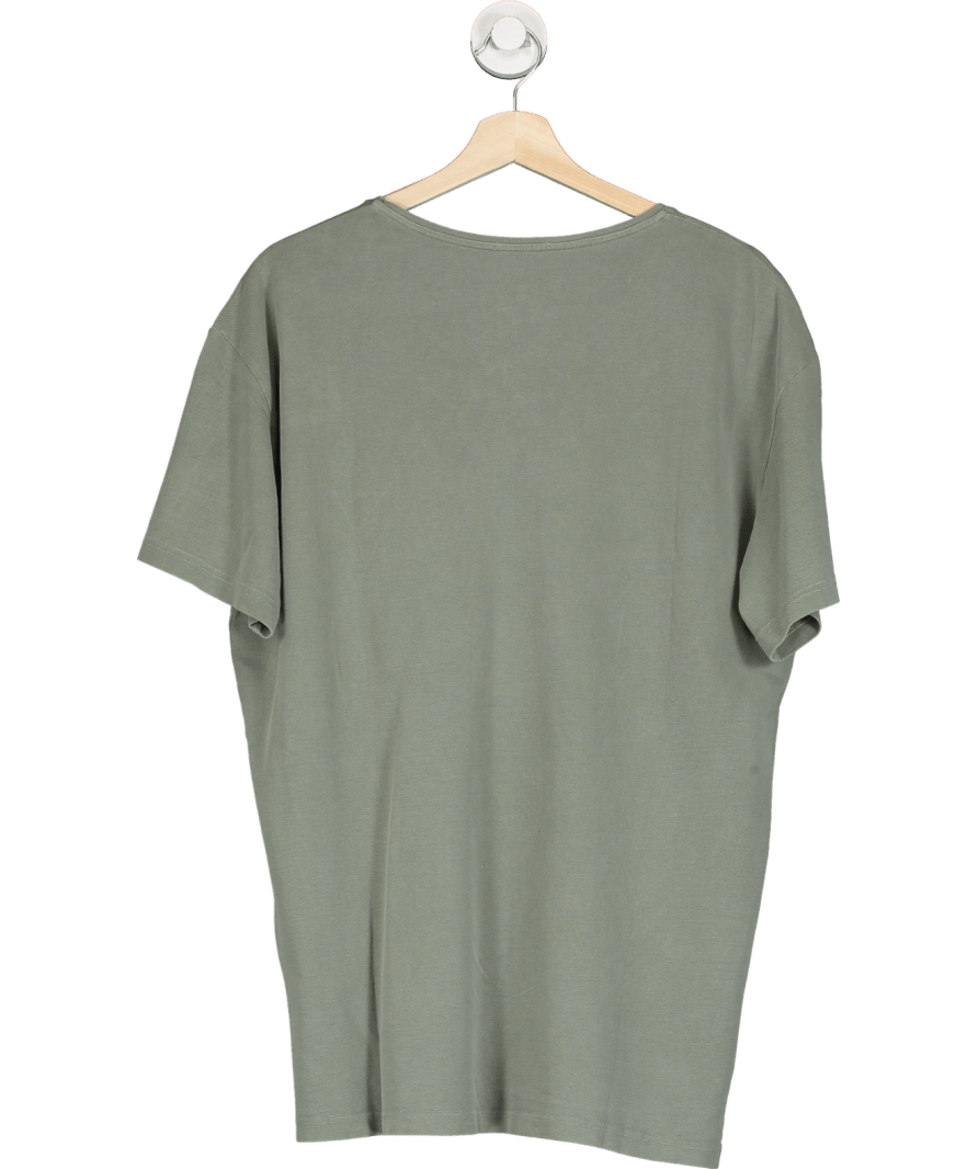American Vintage Olive Green Pocket Detail Organic Cotton T-shirt UK XL - Reliked