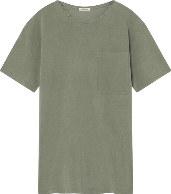 American Vintage Olive Green Pocket Detail Organic Cotton T-shirt UK XL - Reliked
