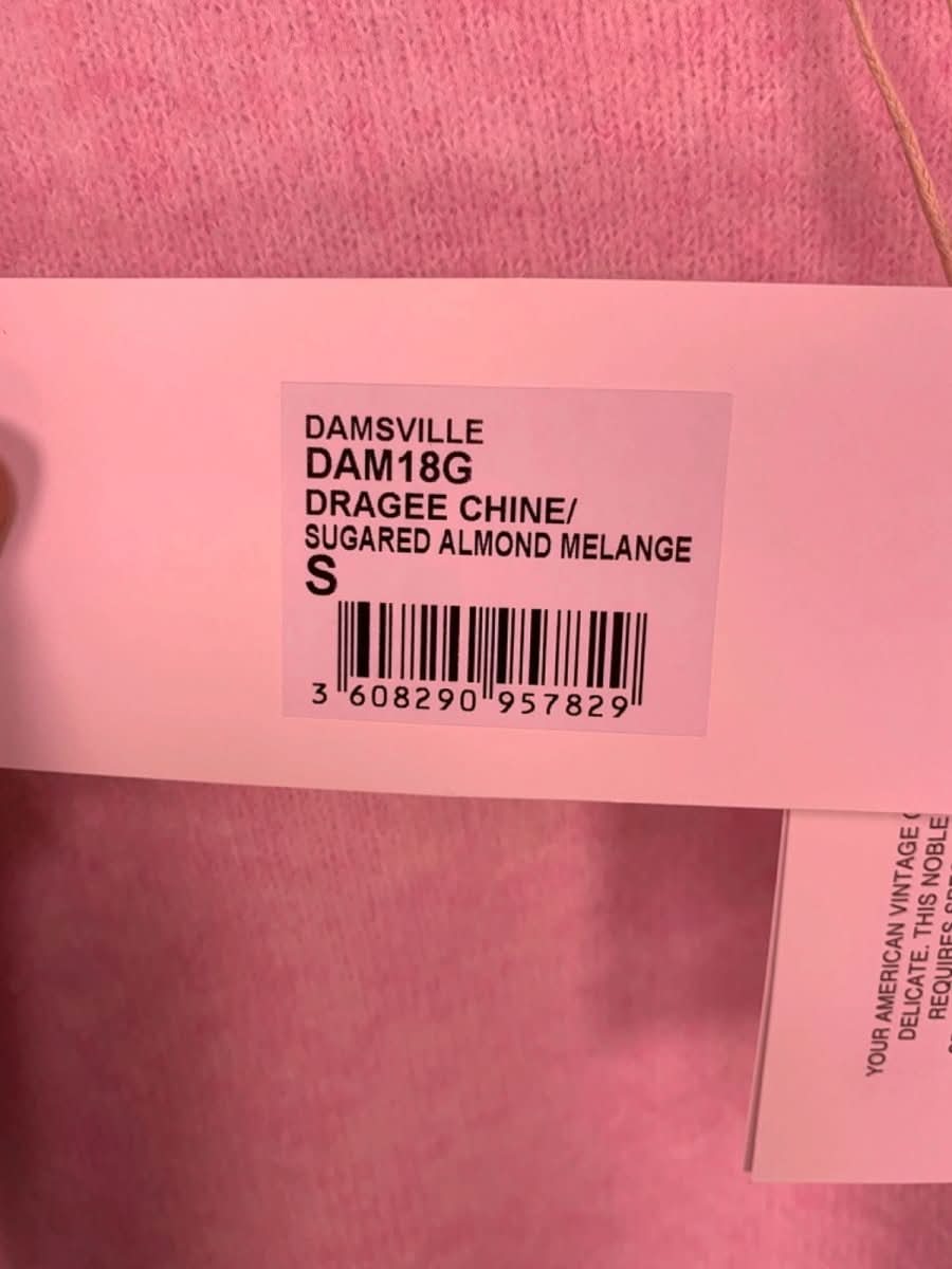 American Vintage Pink Damsville Supersoft Melange Top UK S - Reliked