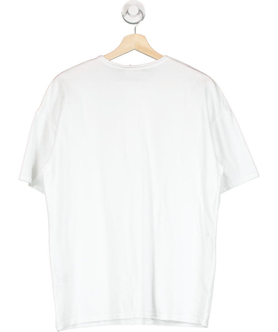 American Vintage White Button Placket Short Sleeve Cotton T-shirt UK S - Reliked