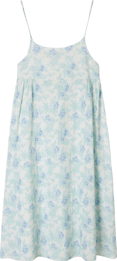 American Vintage White Strappy Cotton Floral Print Cotton Summer Dress UK XS/S - Reliked