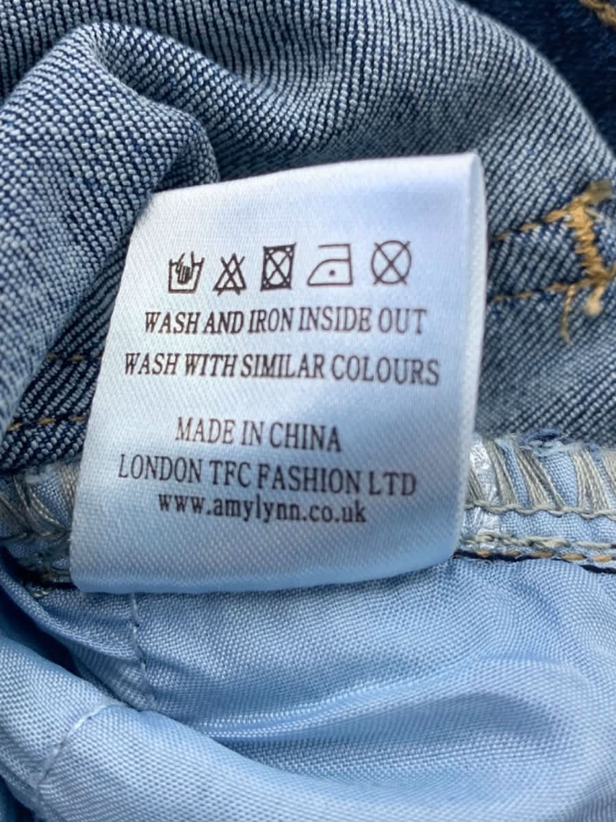 Amy Lynn Blue Raye Embellished Denim Shorts UK 6 - Reliked