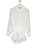 Amy Lynn London Sheer Ruffle Bloomer Playsuit With Shirt Top In White UK 8 - Reliked