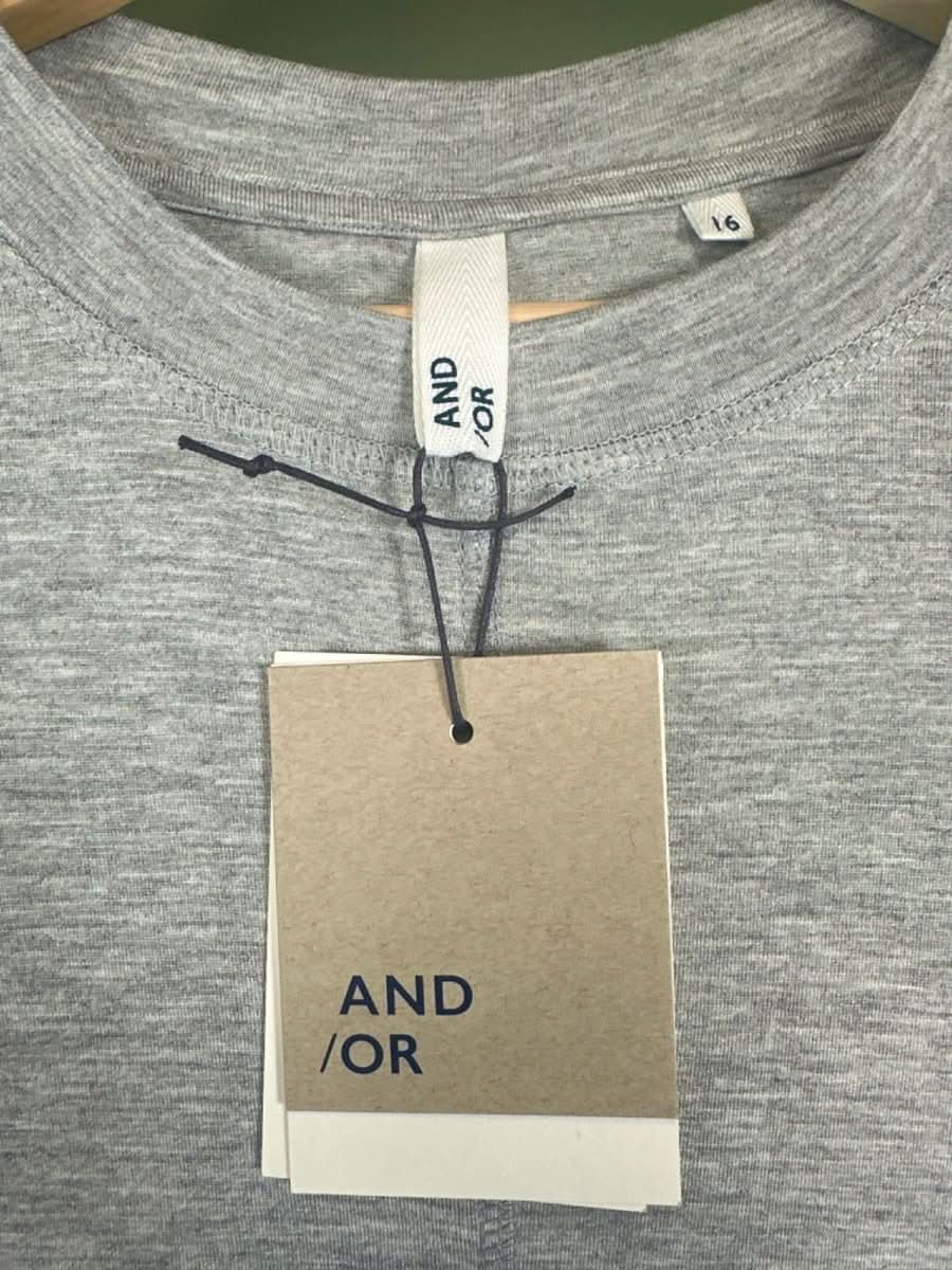 AND/OR Grey Viscose Orla Long Sleeve Top UK 14 - Reliked