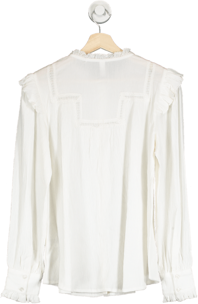 AND/OR White Manon Lace Blouse UK 20 - Reliked