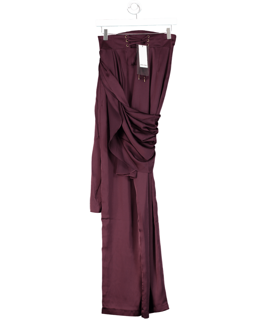 Andrea Iyamah Purple Loti Drape Trousers UK S - Reliked