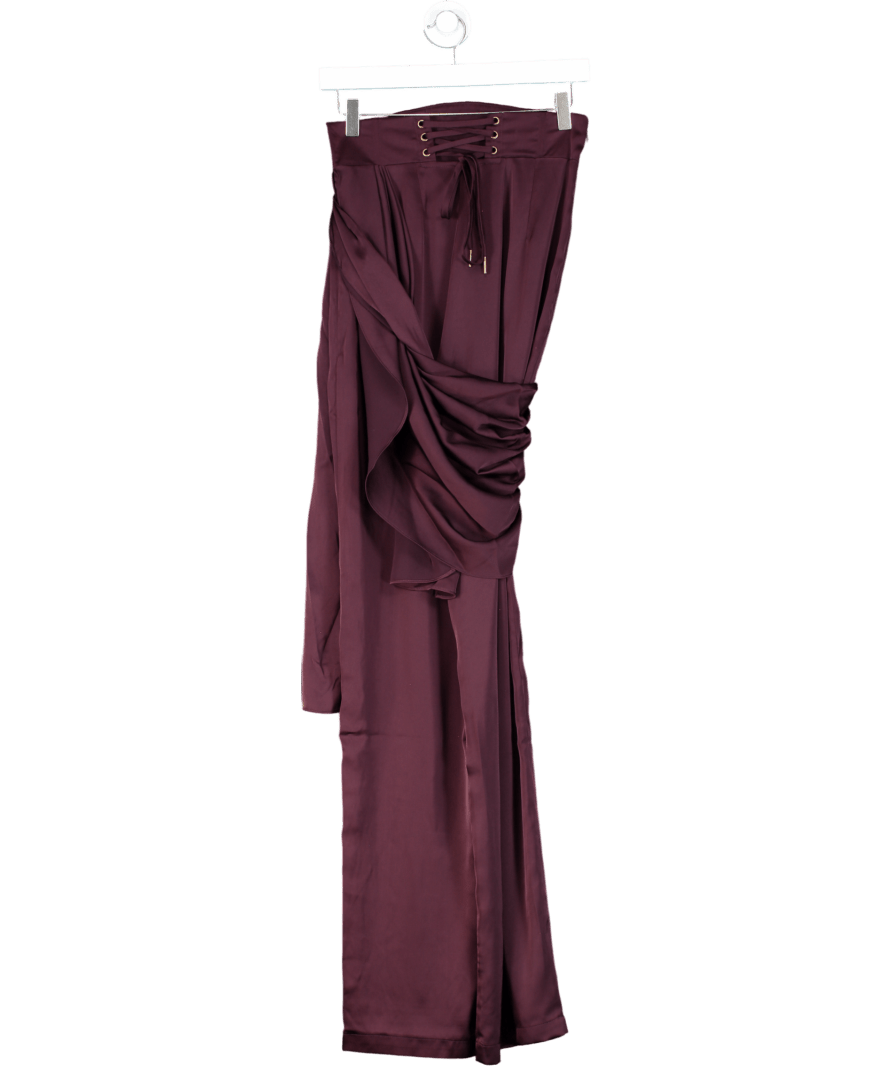 Andrea Iyamah Purple Loti Drape Trousers UK S - Reliked