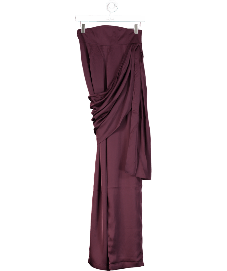 Andrea Iyamah Purple Loti Drape Trousers UK S - Reliked