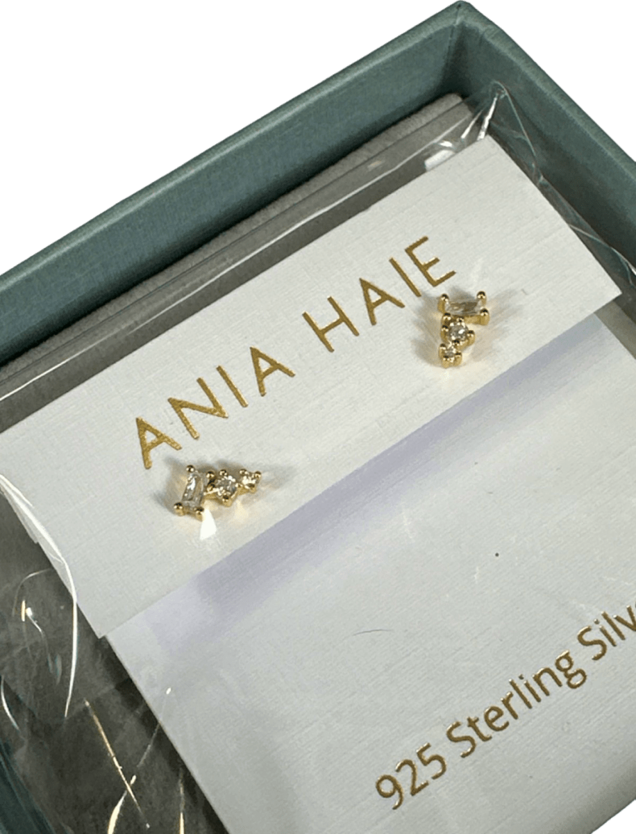 ANIA HAIE Glam Mini Climber Gold Stud Earrings - Gift Boxed - Reliked