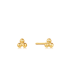 Ania Haie Gold Triple Ball Stud Earrings - Gift Boxed - Reliked