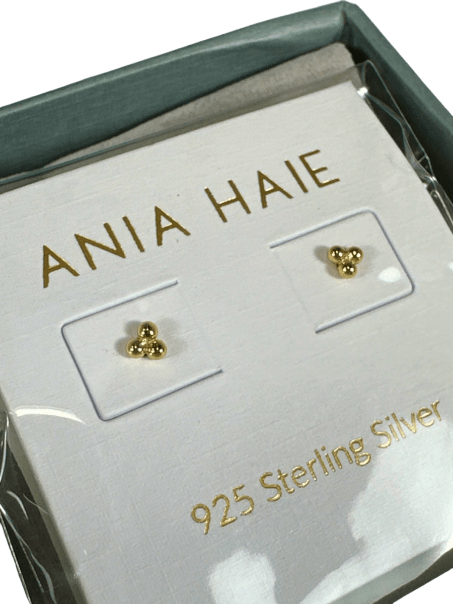 Ania Haie Gold Triple Ball Stud Earrings - Gift Boxed - Reliked