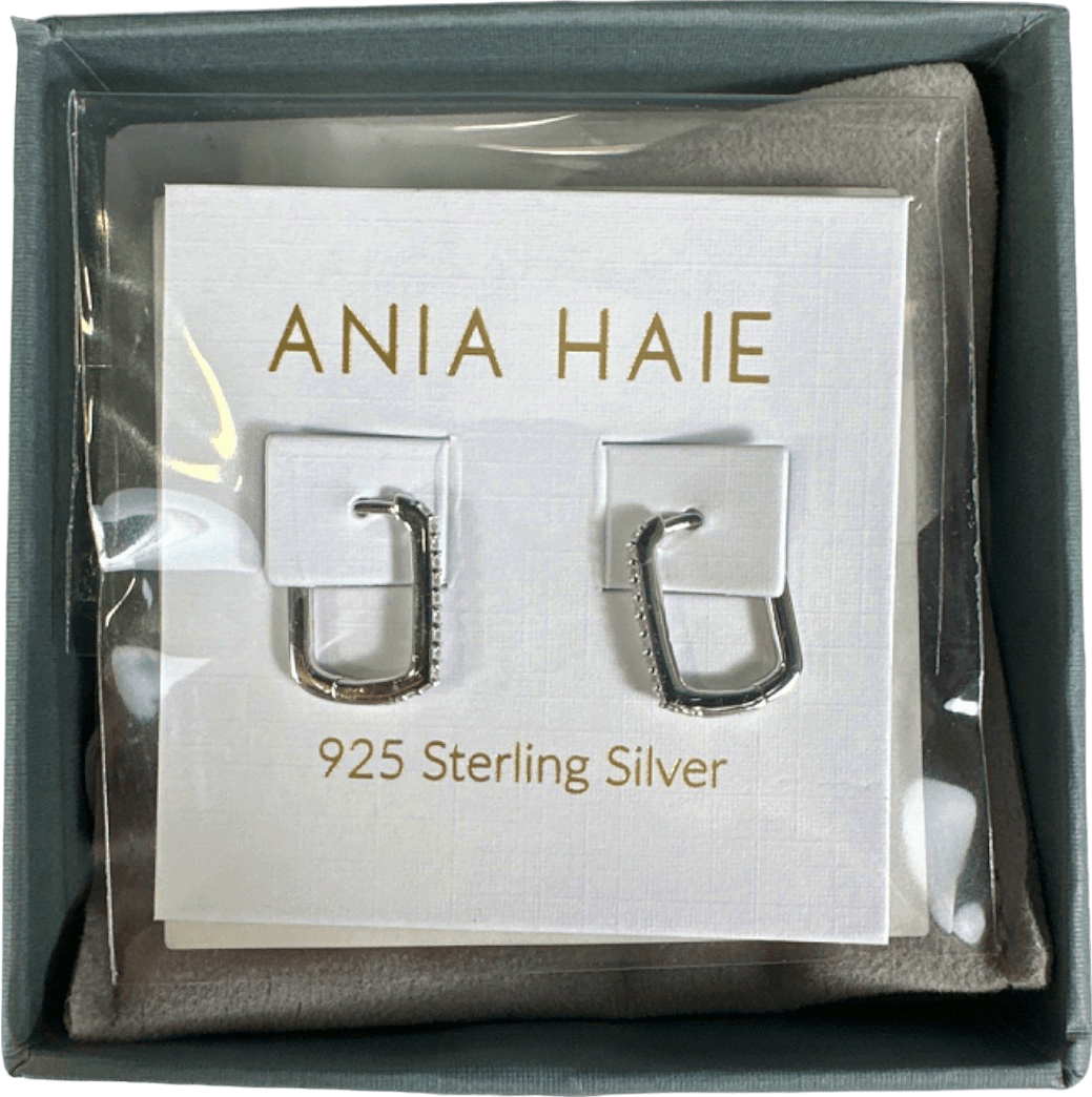 Ania Haie Silver Glam Rock Oval Hoop Earrings - Gift Boxed - Reliked