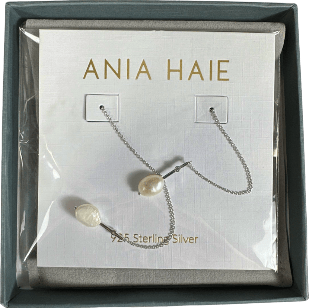 Ania Haie Silver Pearl of Wisdom Long Earrings - Gift Boxed - Reliked