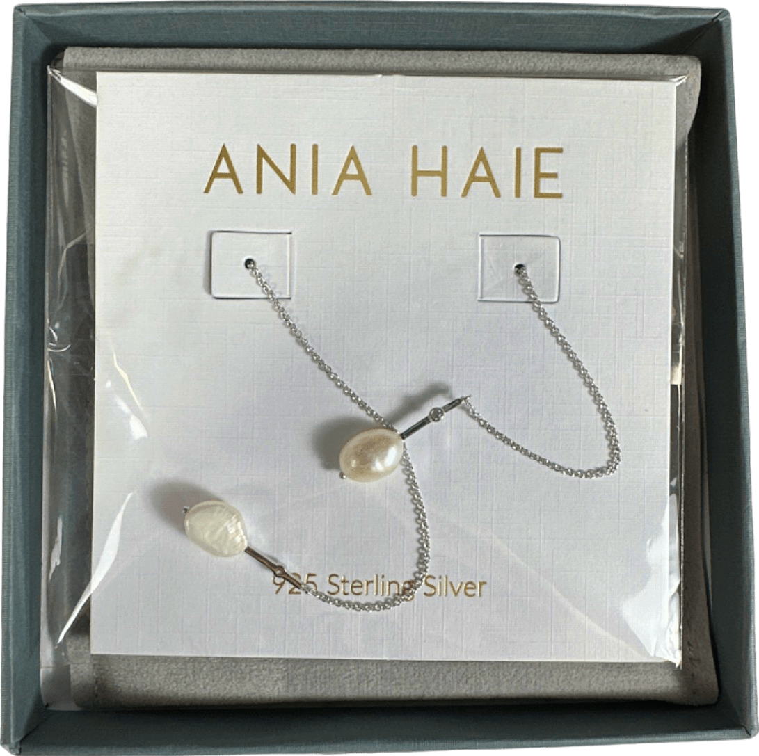 Ania Haie Silver Pearl of Wisdom Long Earrings - Gift Boxed - Reliked