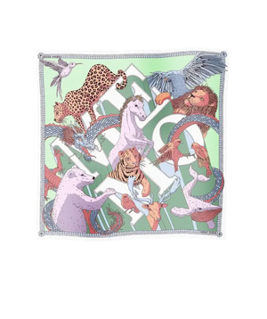 Memo Paris Ltd.Edition 100% Silk  Illustrated Mythological Scarf  90cm x 90cm