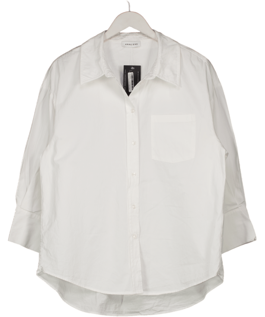 Anine Bing Classic White Cotton Shirt UK M - Reliked