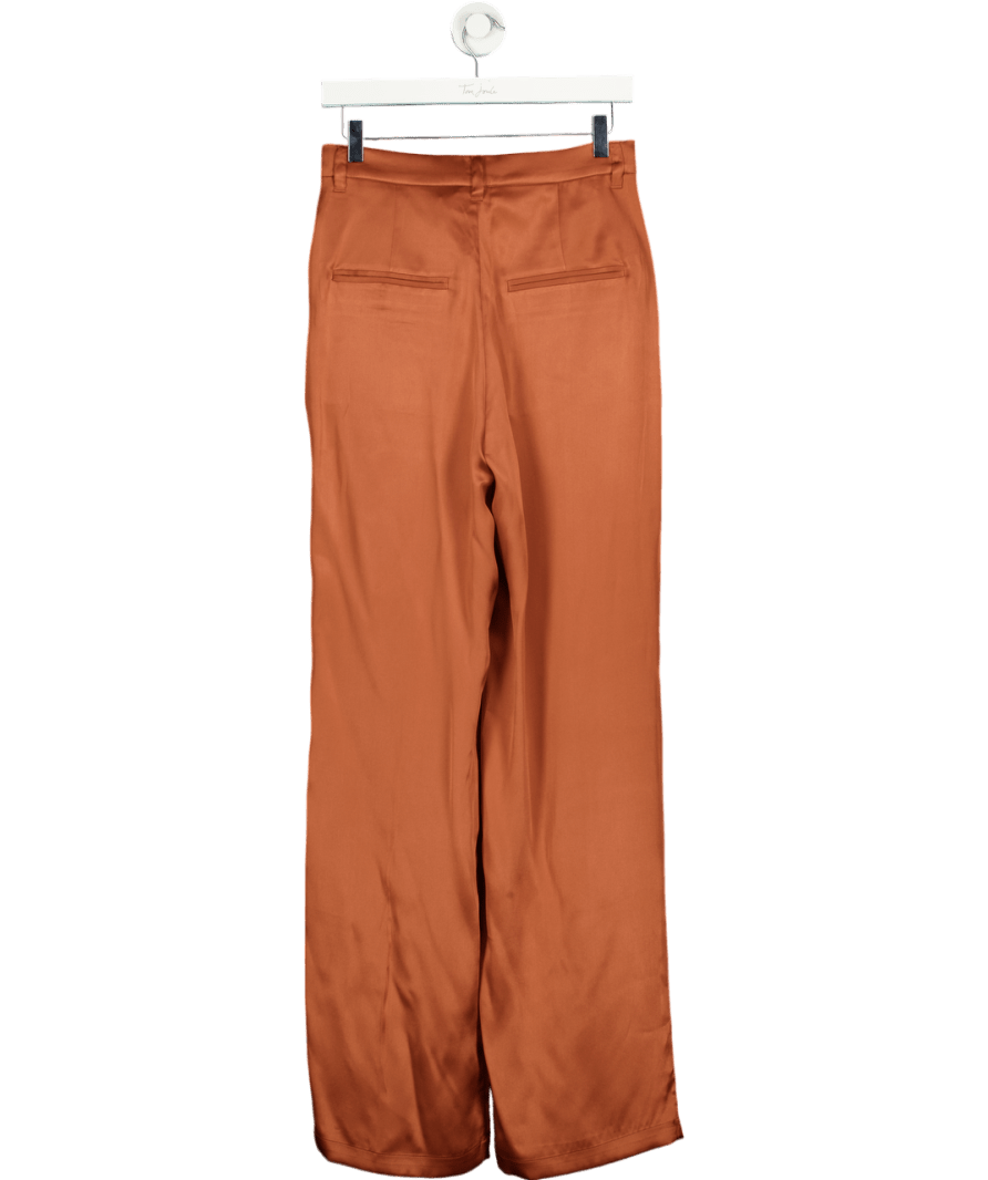 Anine Bing Orange Carrie Silk - satin Straight - leg Pants UK 8 - Reliked