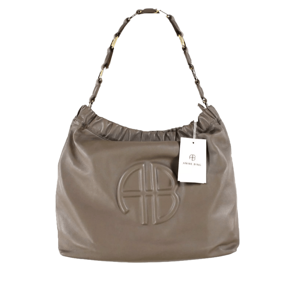 Anine Bing Taupe Chain Strap Shoulder Bag - Reliked