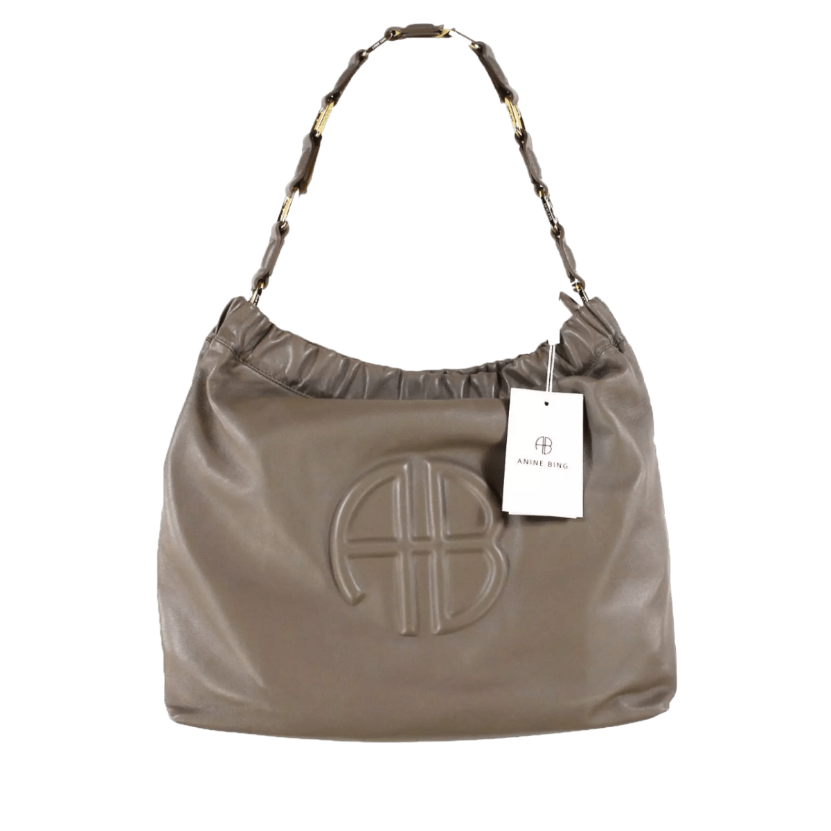 Anine Bing Taupe Chain Strap Shoulder Bag - Reliked
